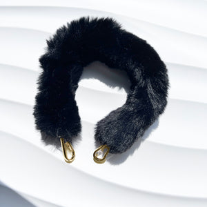 Verve Cruelty-free Fur Handle Strap  - Black