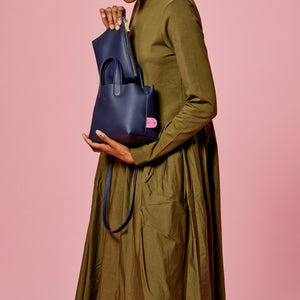 Cacta Small Tote - Navy / Pink