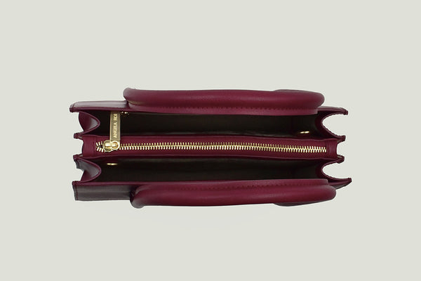 Luxury Designer Vegan Handbags Eleanor Satchel Bordeaux