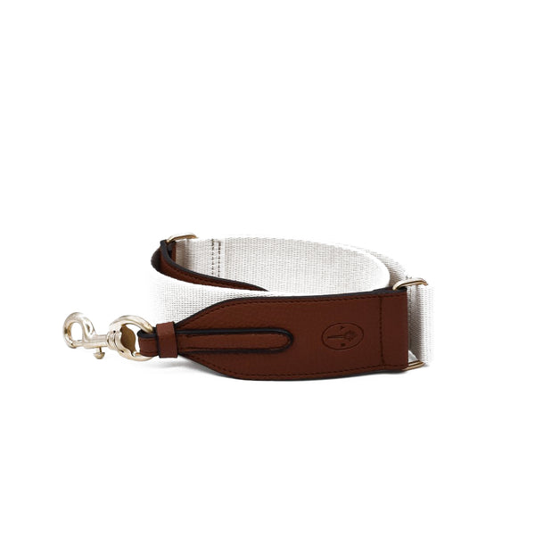 Webbing Strap - Ivory / Brown