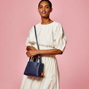 Cacta Small Tote - Navy / Orange