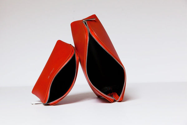 Designer Vermilion Cosmetic Case | Vegan Handbags by Angela Roi