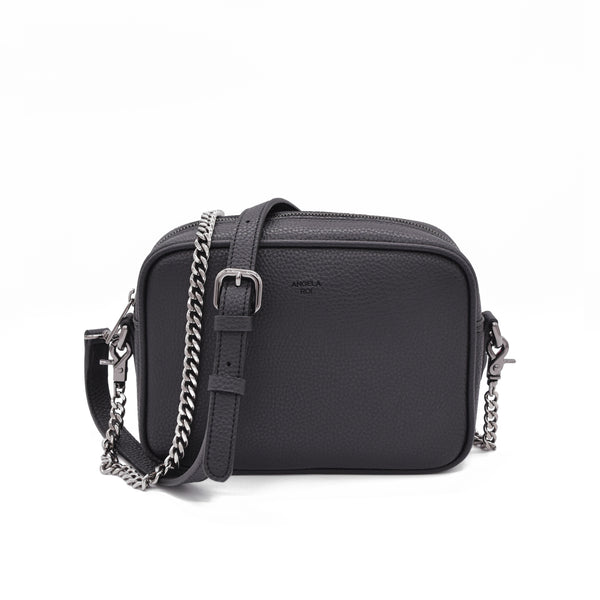 Black Leather Mini Crossbody Bag