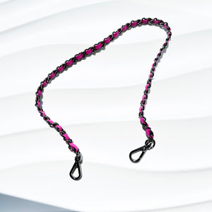 Verve Gunmetal Chain and Pink Cruelty-free Leather Strap - 19"