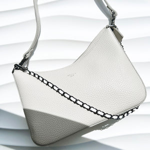 Verve Gunmetal Chain and White Cruelty-free Leather Strap - 19"