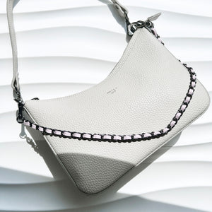 Verve Gunmetal Chain and Soft Pink Cruelty-free Leather Strap - 19"