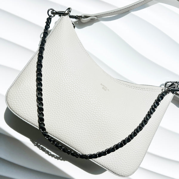 Verve Gunmetal Chain and Black Cruelty-free Leather Strap - 19"