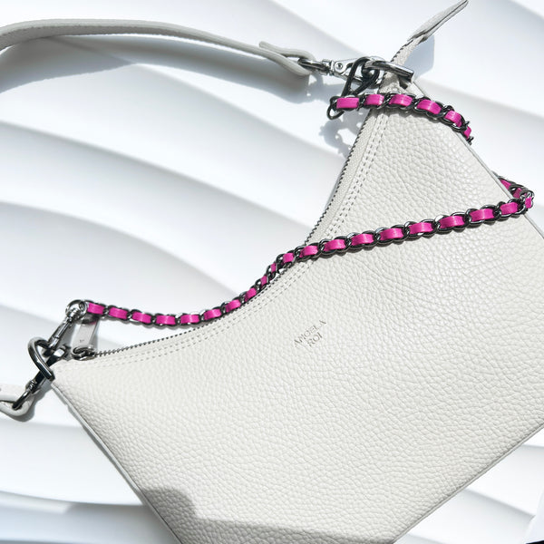 Verve Gunmetal Chain and Pink Cruelty-free Leather Strap - 19"