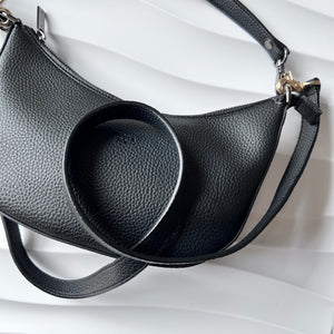 NEW: Verve Black Vegan Leather Thin Shoulder Strap - 29"