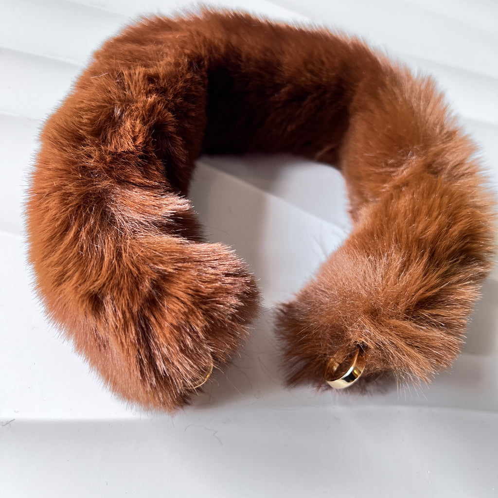 NEW: Verve Cruelty-free Fur Handle Strap  - Brown