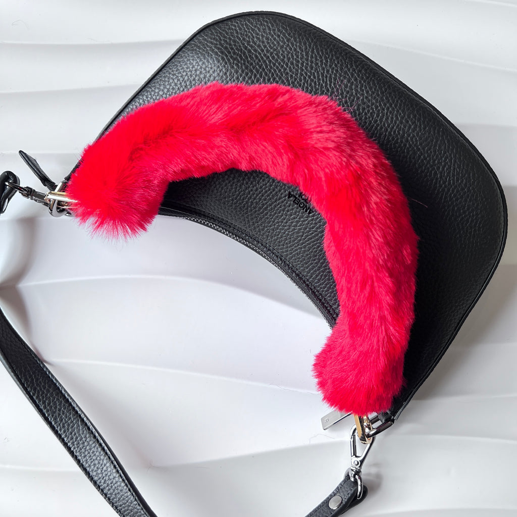 NEW: Verve Cruelty-free Fur Handle Strap  - Red