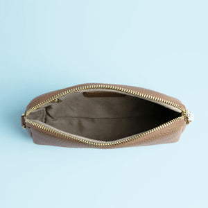 Zuri Cosmetic Pouch [Signet] - Light Mud Gray [Sample Sale]