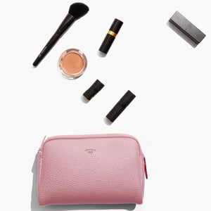 Zuri Cosmetic Pouch [Signet] - Coral Pink [Sample Sale]