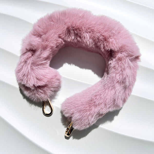 Verve Cruelty-free Fur Handle Strap  - Mauve Pink