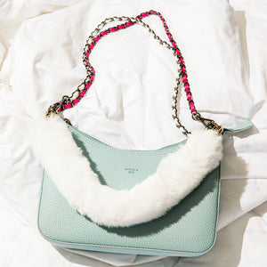 Verve Cruelty-free Fur Handle Strap  - Snow White