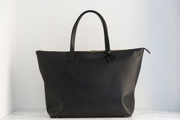 Designer Black Oversized Tote | Vegan Handbags by Angela Roi