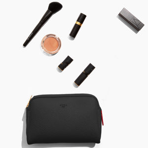 Angela Roi | Luxury Vegan Handbags Zuri Cosmetic Pouch [Signet] - Black