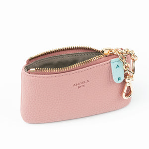 Zuri Card Pouch [Signet] - Coral Pink / Light Blue