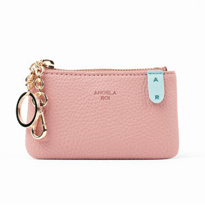 Zuri Card Pouch [Signet] - Coral Pink / Light Blue