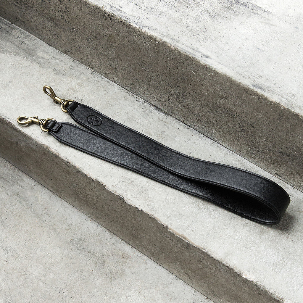 Black Handle Strap Replacement for Bags Black Leather Silver 