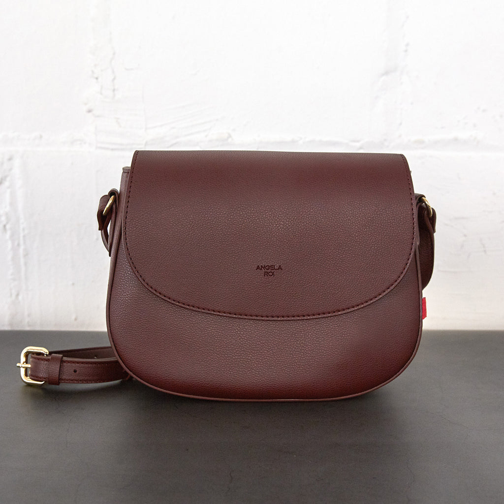 Florence Saddle Crossbody [Signet] - Bordeaux [Sample Sale]