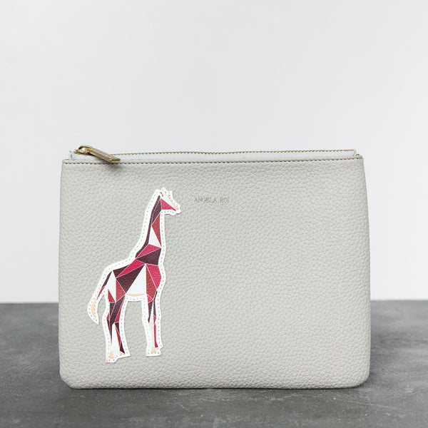 Zuri Travel Pouch with Aisha Giraffe - Cloud [Sample Sale]