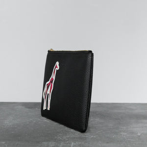 Zuri Travel Pouch with Aisha Giraffe - Black [Sample Sale]