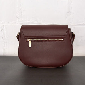 Florence Saddle Crossbody [Signet] - Bordeaux [Sample Sale]