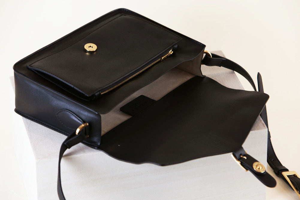 Luxury Designer Vegan Handbags - Anya Crossbody Black