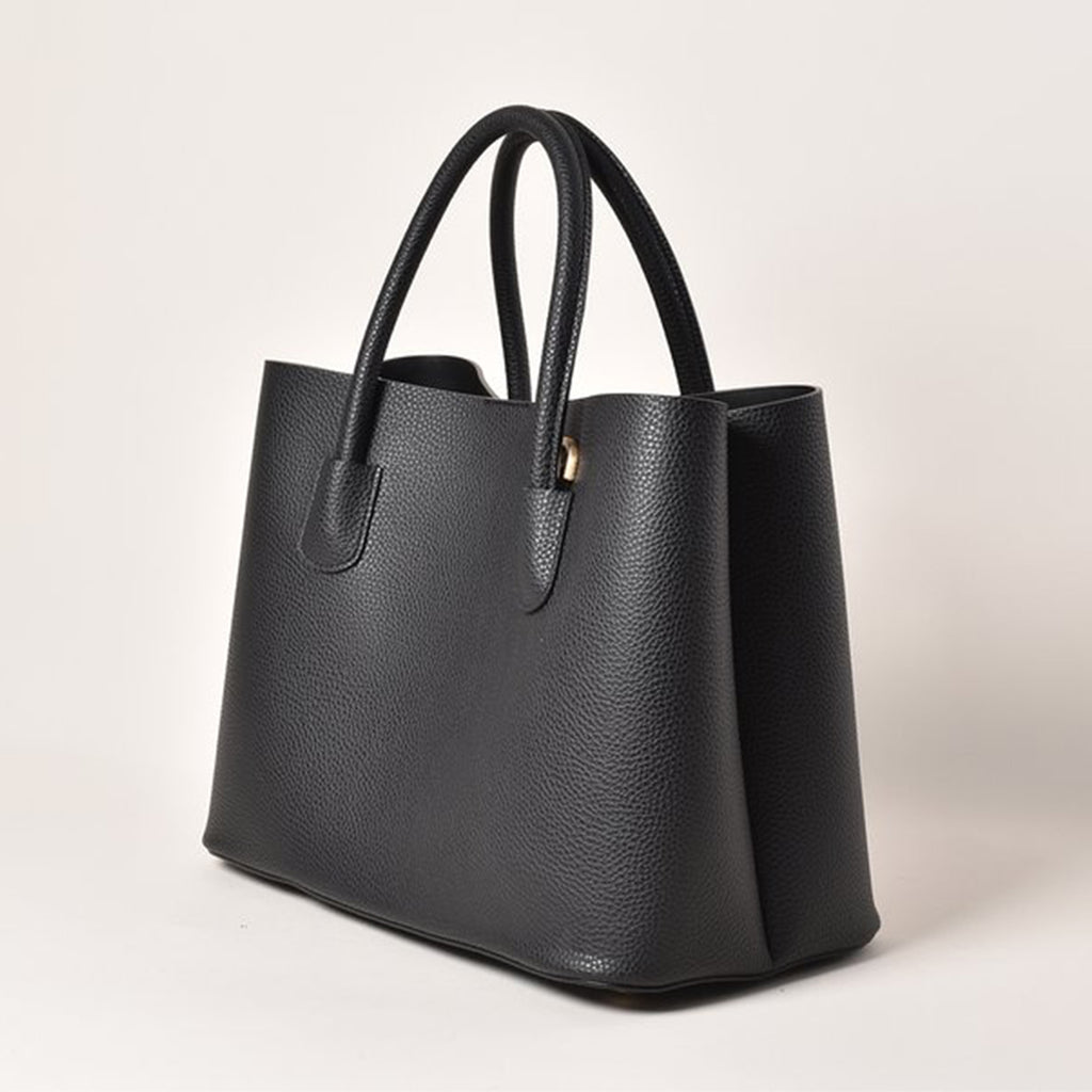 Luxury Designer Vegan Handbags - Cher Tote Black