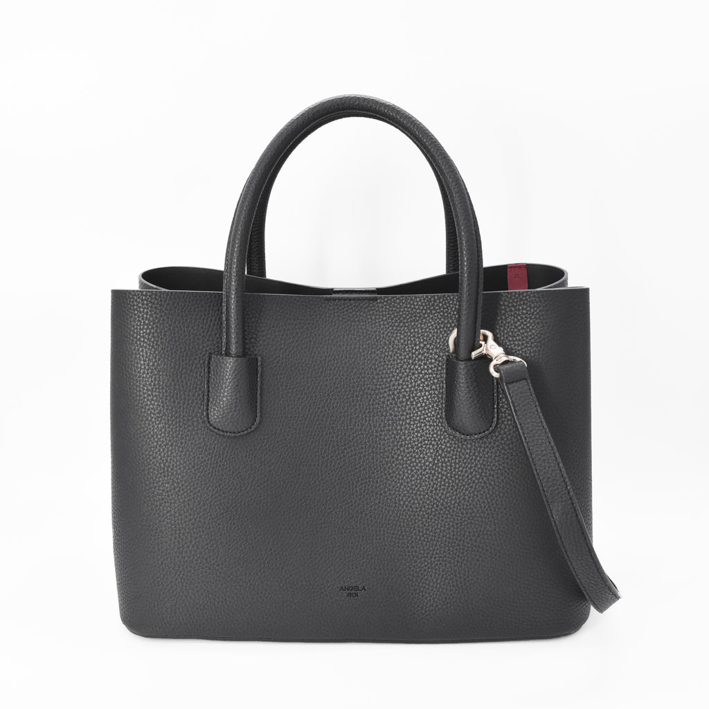 Angela Roi | Luxury Vegan Handbags Zuri Cosmetic Pouch [Signet] - Black
