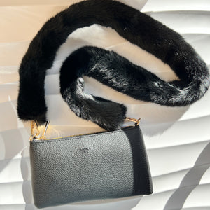 Verve Vegan Fur Crossbody Strap - Black [Sample Sale]