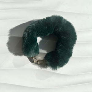 Verve Vegan Fur Handle Strap - Deep Green