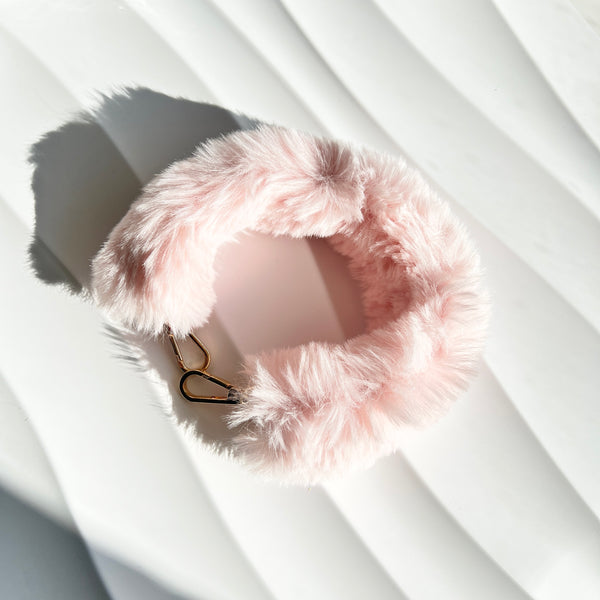 Verve Vegan Fur Handle Strap  - Pink