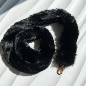 Verve Vegan Fur Crossbody Strap - Black [Sample Sale]
