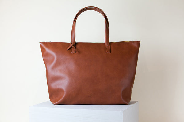 Andrea Oversized Tote - Orange Brown