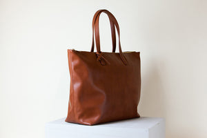 Andrea Oversized Tote - Orange Brown