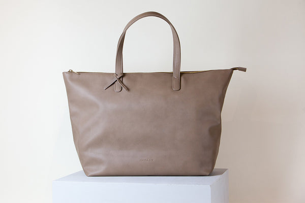 Andrea Oversized Tote - Mud Gray