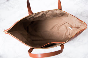 Andrea Oversized Tote - Orange Brown