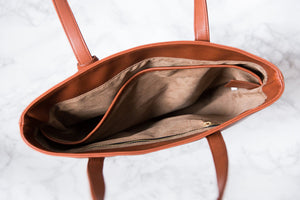 Andrea Tall Tote - Orange Brown