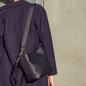 Angelou Mini Bucket - Light Gray with Deep Olive Strap [Sample Sale]