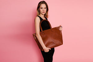 Andrea Oversized Tote - Mud Gray