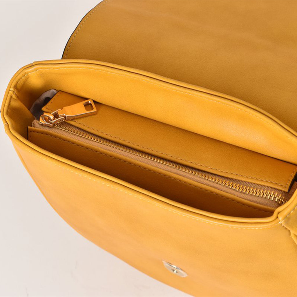 Designer Mustard Cross Body | Vegan Handbags by Angela Roi