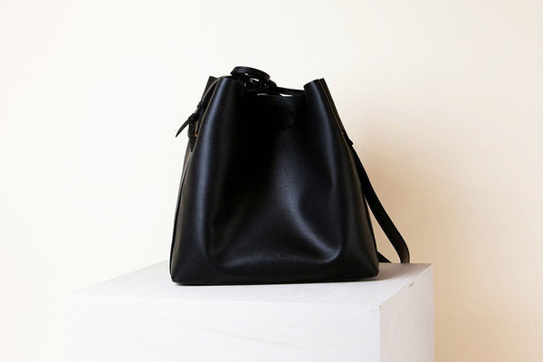 Luxury Vegan Bucket Bag by Angela Roi | Jules Bucket Black